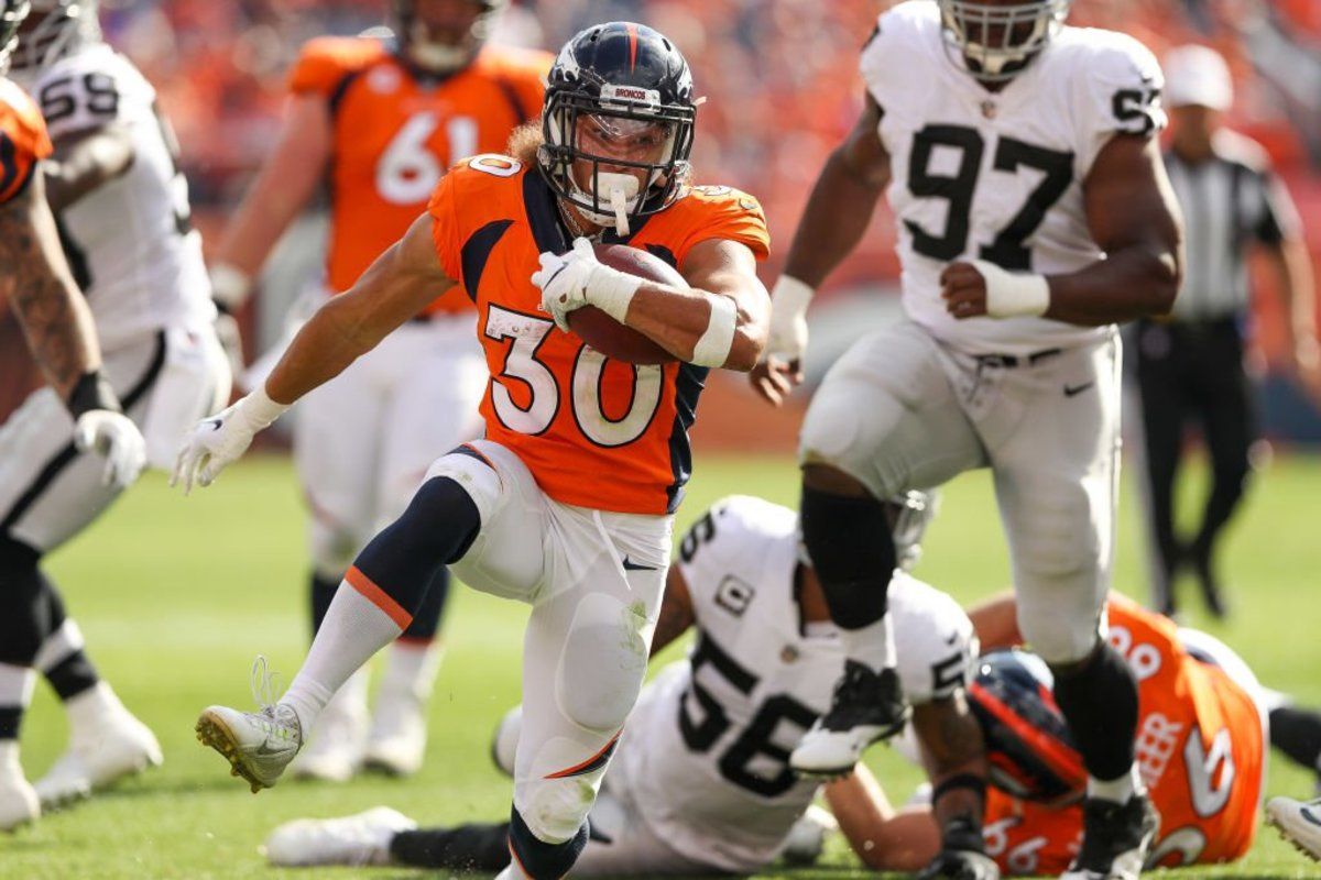 Phillip Lindsay romps for six vs. Oakland Raiders