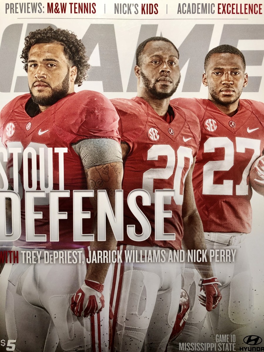 2014 Alabama defense game program cover