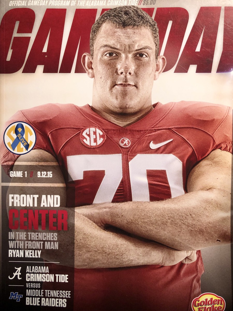 Ryan Kelly game cover, Sept, 12, 2015 vs. Middle Tennessee
