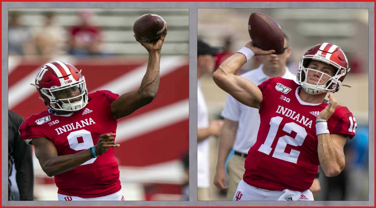 Indiana's two quarterbacks, redshirt freshman Michael Penix Jr. (left) and junior Peyton Ramsey.