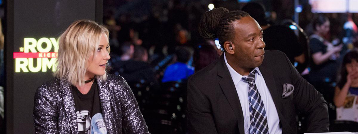 WWE's Renee Young and Booker T on set
