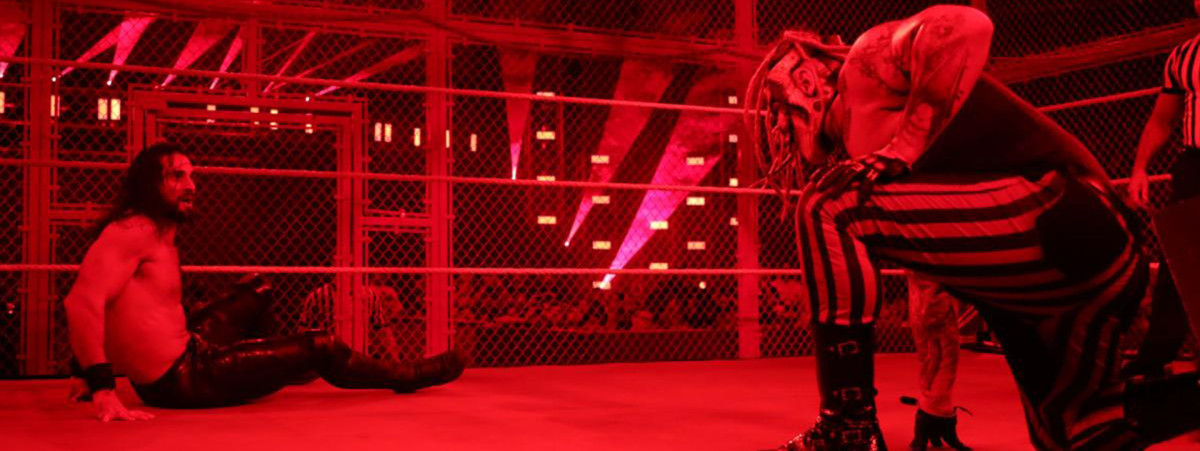 Seth Rollins and Bray Wyatt at WWE's Hell in a Cell 2019
