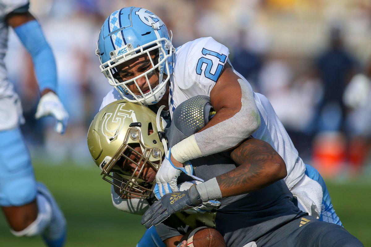 Chazz Surratt has gone from question-mark to Carolina's leading tackler.