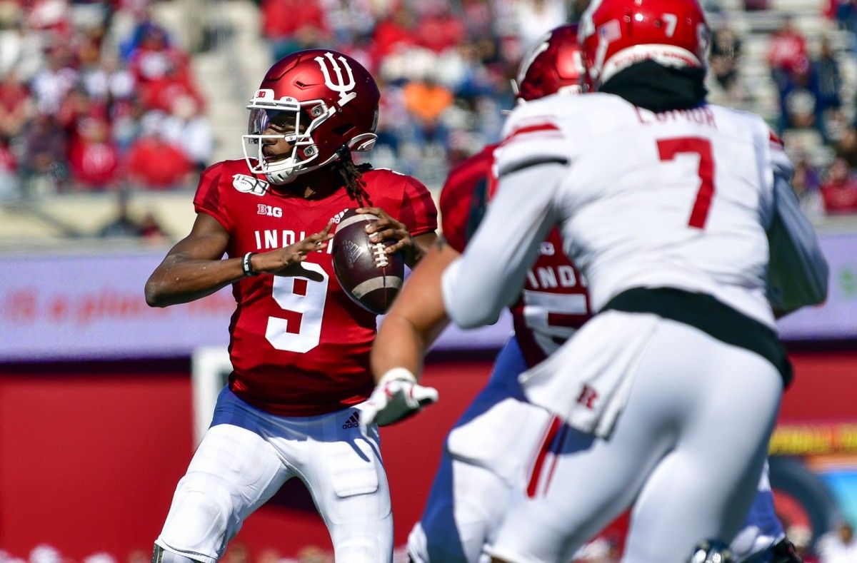 Indiana quarterback Michael Penix Jr. threw for three touchdowns against Rutgers.