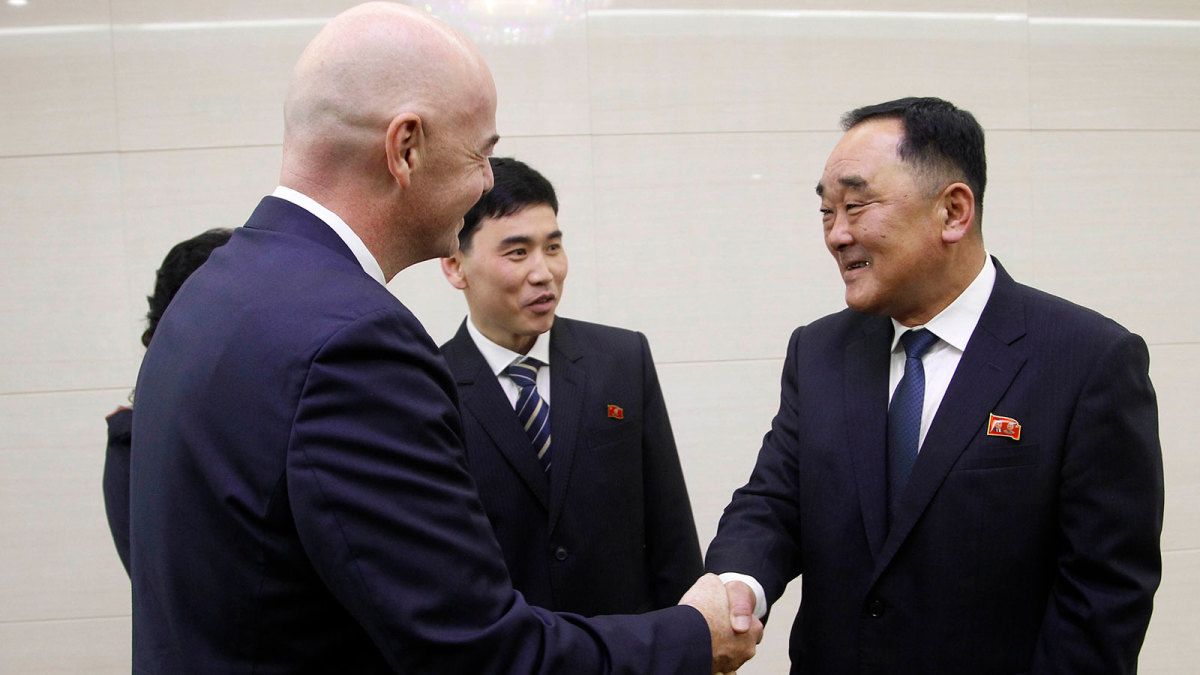 FIFA president Gianni Infantino in North Korea