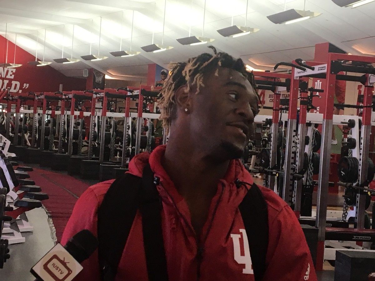 Whop Philyor meets with the media after Saturday's win against Rutgers.