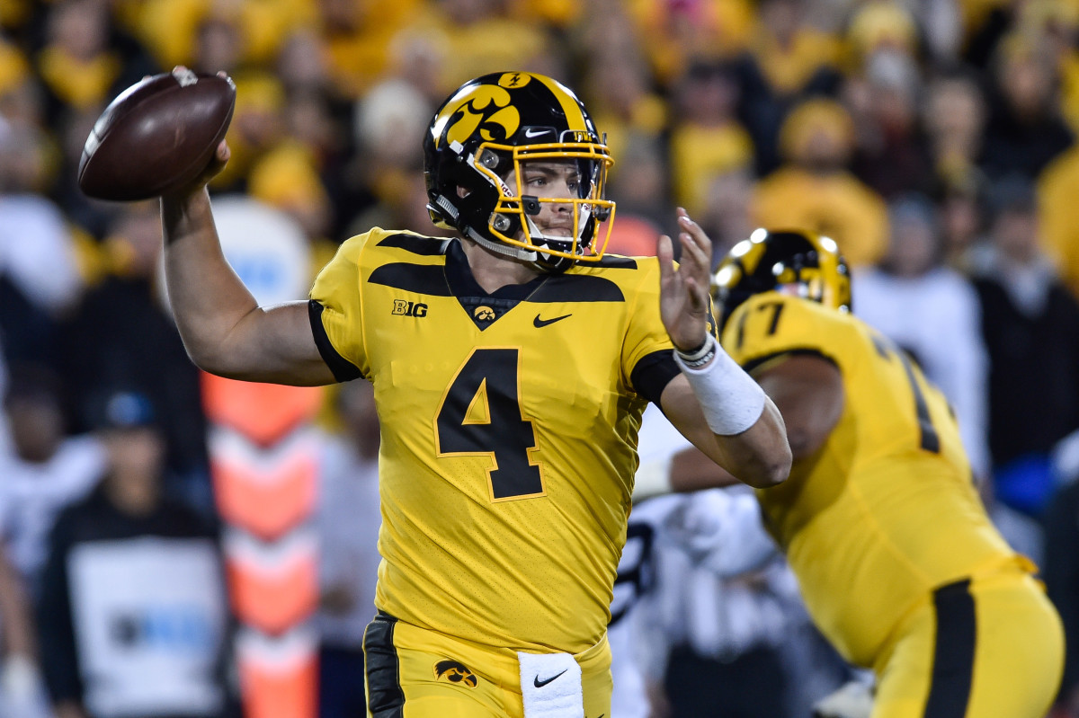 Iowa quarterback Nate Stanley has thrown for 1,511 yards and nine touchdowns in the first half of the season. But he's thrown just one touchdown and had four interceptions in the last two games.
