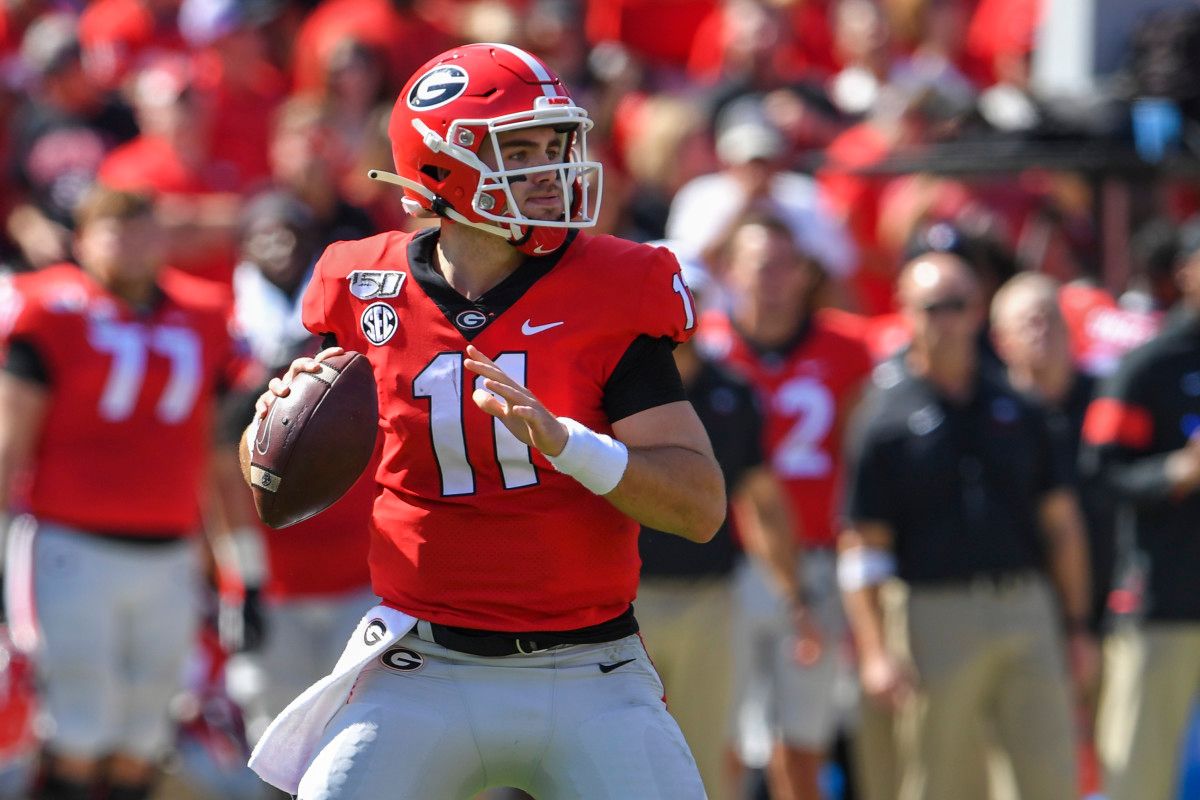 Jake Fromm in the pocket versus South Carolina.