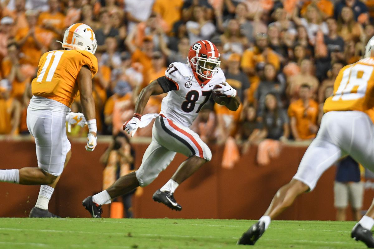 Tyler Simmons returns a punt versus Tennessee