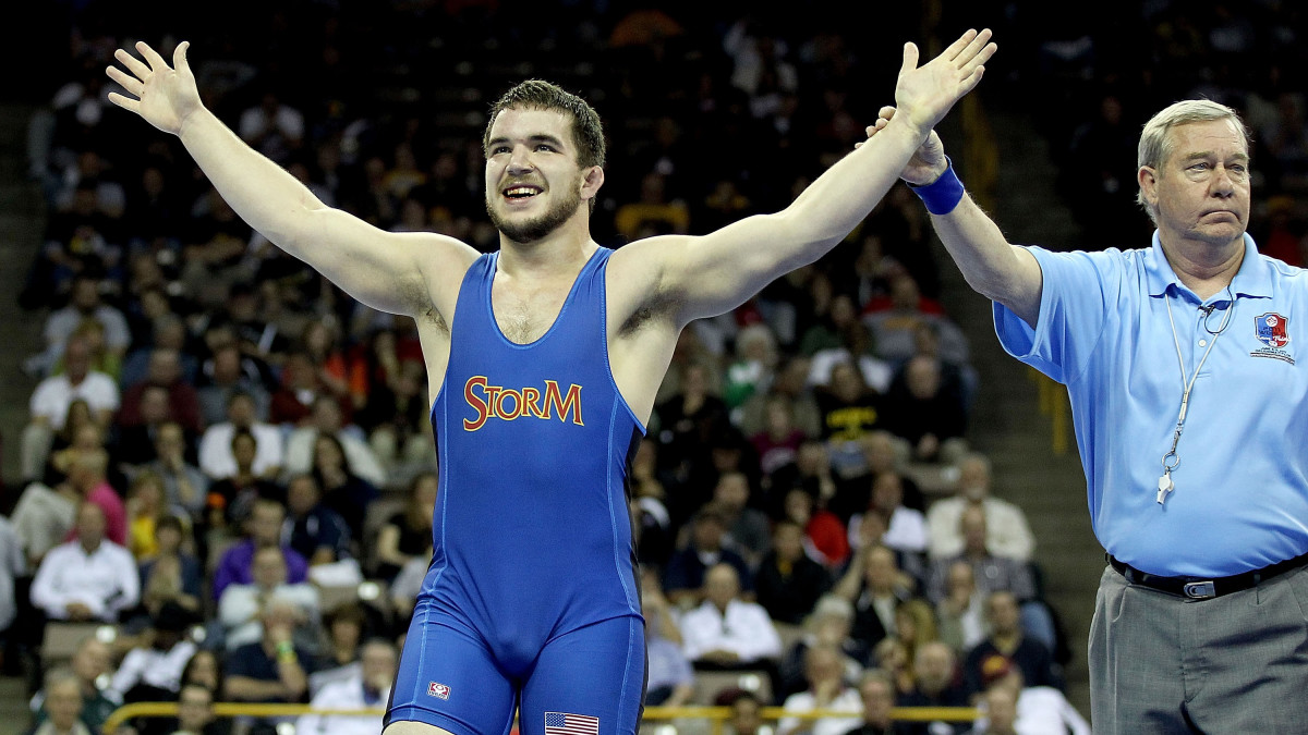 Chas Betts (aka Chad Gable) in an amateur wrestling match