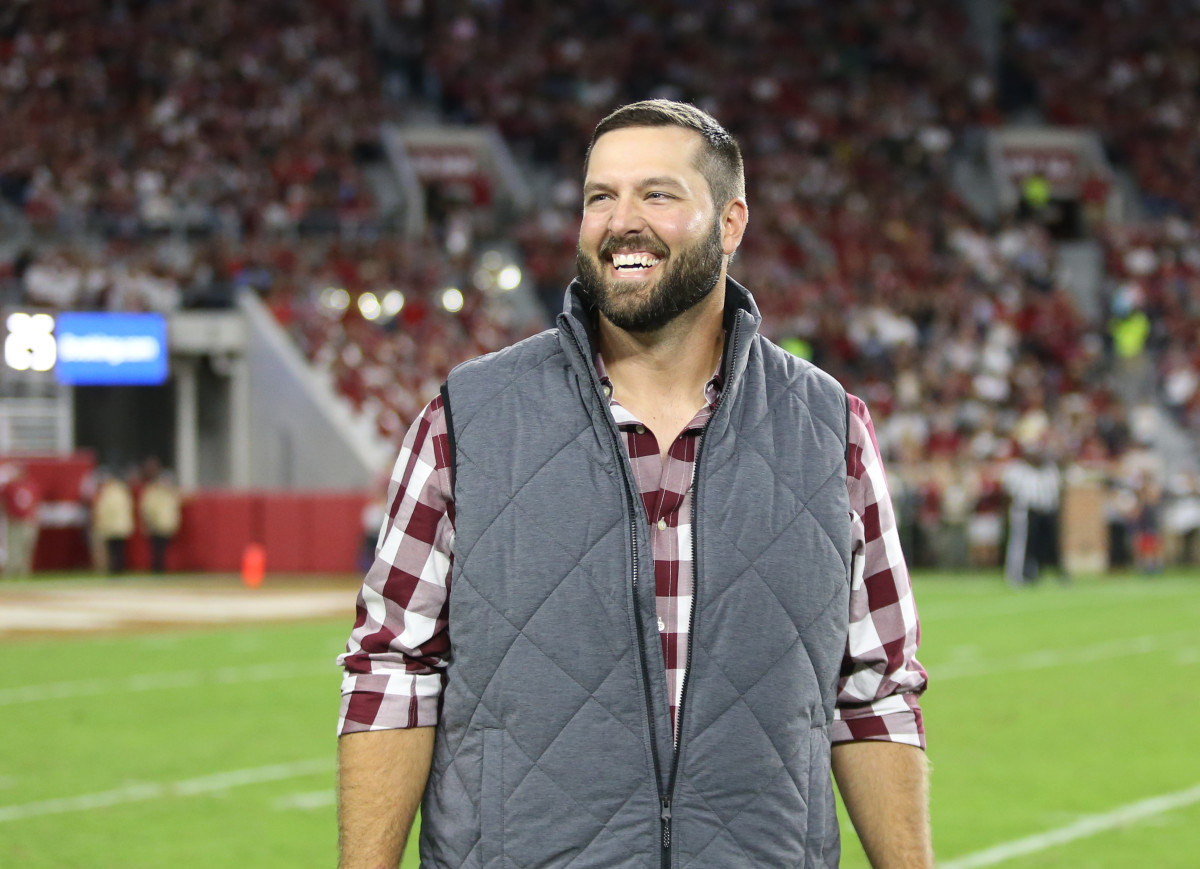Mike Johnson during Alabama's 10-year reunion of the 2009 national championship