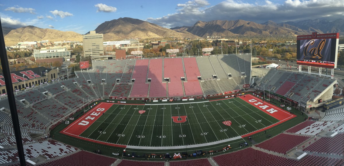 Cal faces No. 12 Utah tonight at Rice-Eccles Stadium in Salt Lake City. It's one of the most scenic settings in the Pac-12 Conference.
