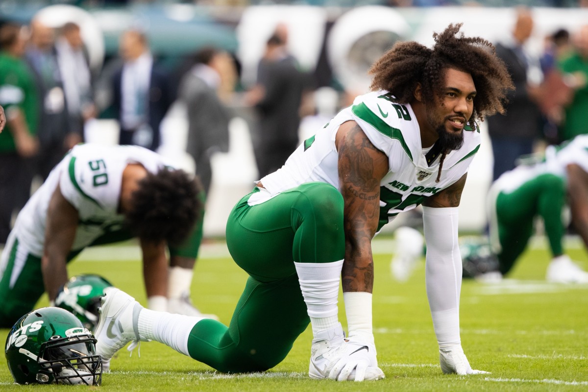 Oct 6, 2019; Philadelphia, PA, USA; New York Jets defensive end Leonard Williams (92) warms up before a game against the Philadelphia Eagles at Lincoln Financial Field. Mandatory Credit: Bill Streicher-USA TODAY Sports
