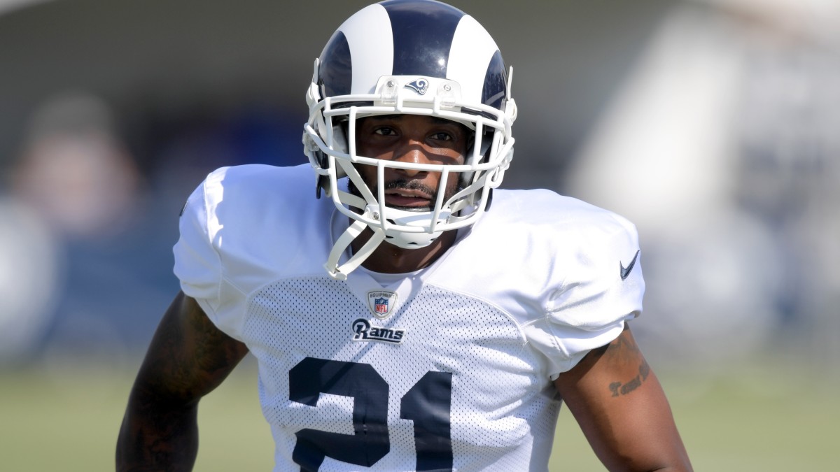 Cornerback Aqib Talib during Rams training camp.