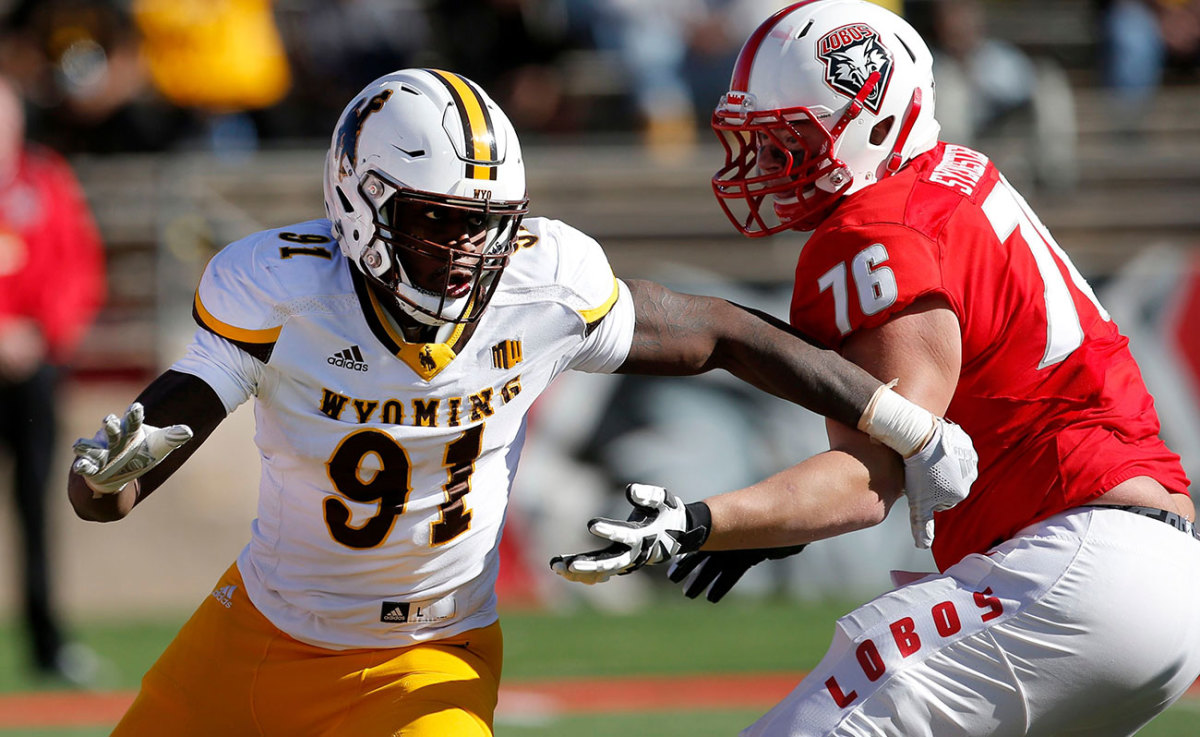 Wyoming’s Carl Granderson is one of the smaller-school prospects turning heads during Senior Bowl week.