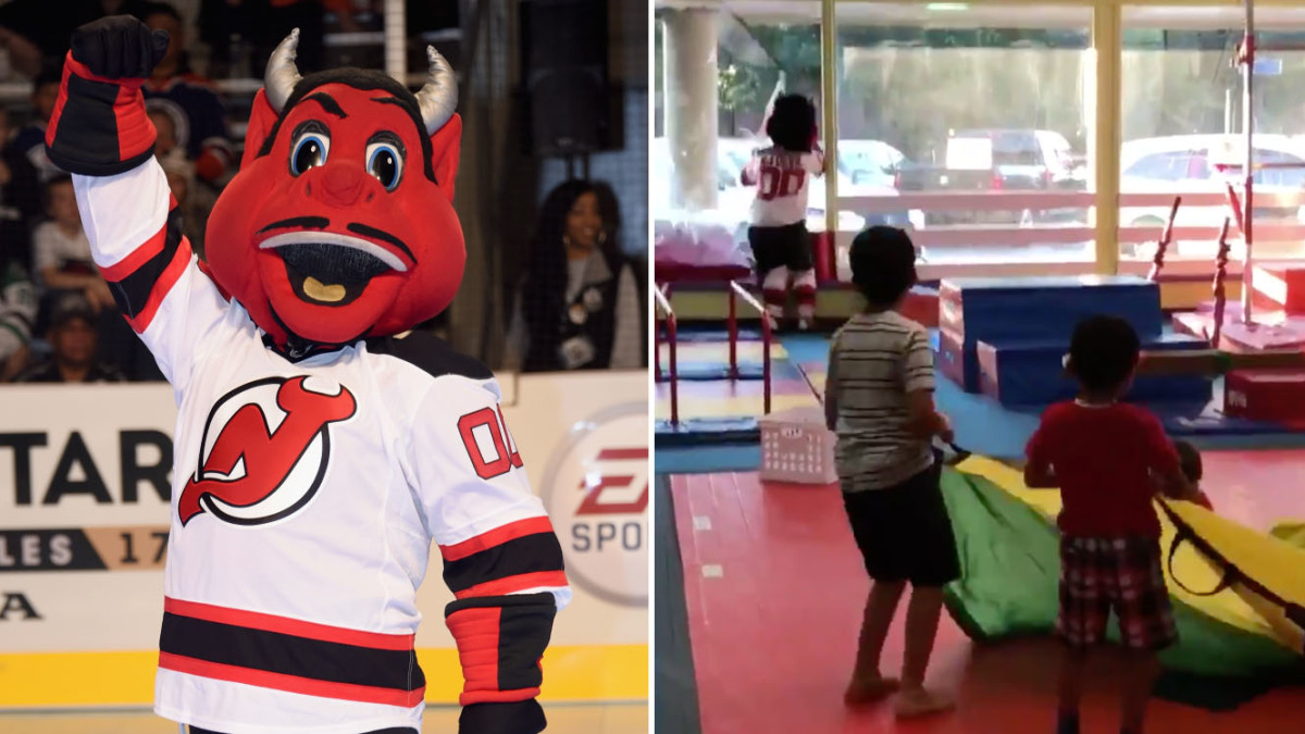 Devils mascot spoils birthday party after running through window - NBC  Sports