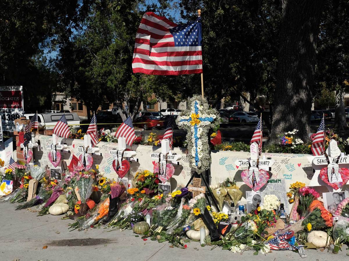 A memorial to the victims of the Borderline Bar and Grill shooting in Thousand Oaks.