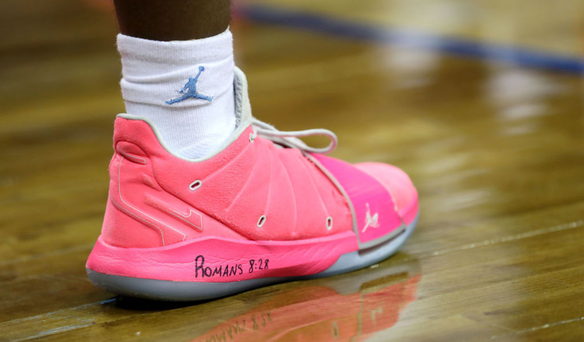 unc pink basketball shoes