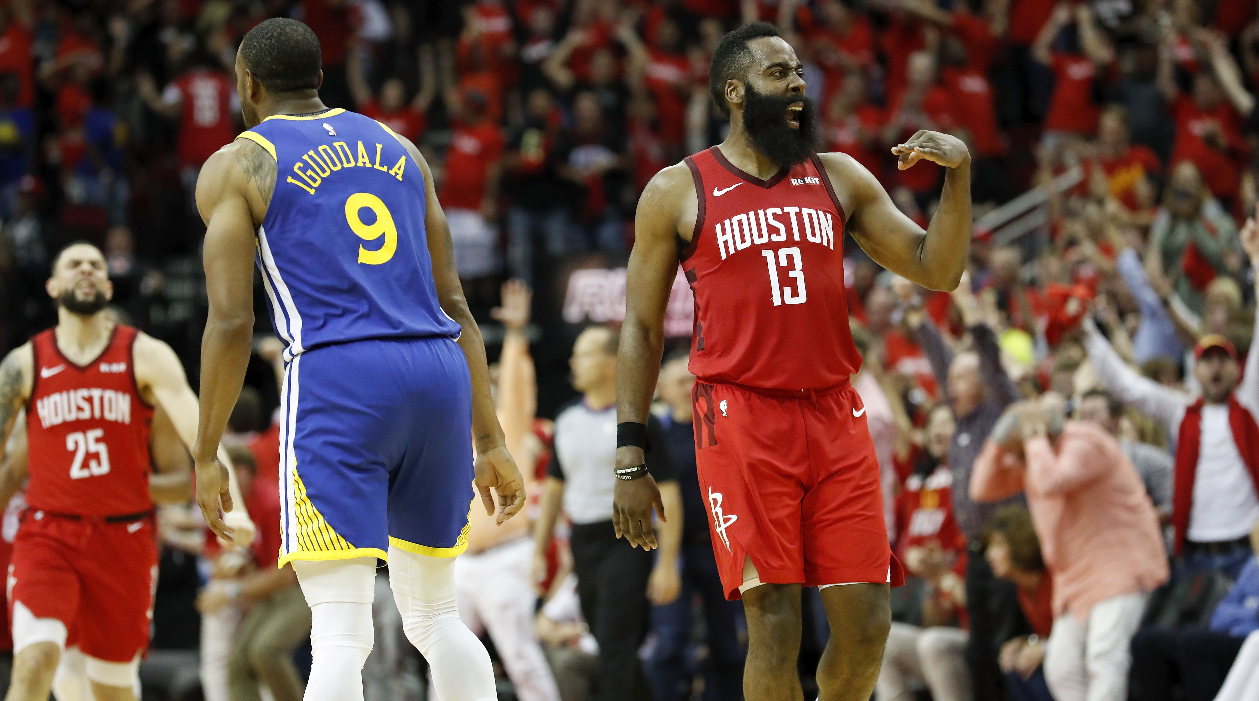 Warriors vs. Rockets Game Two: James Harden & Chris Paul Postgame, 2019  NBA Playoffs