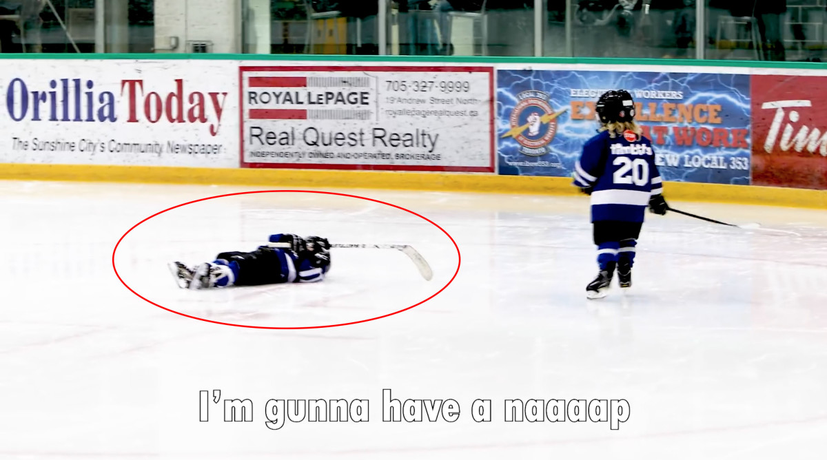 4yearold hockey player gets mic'd up for practice (video) Sports