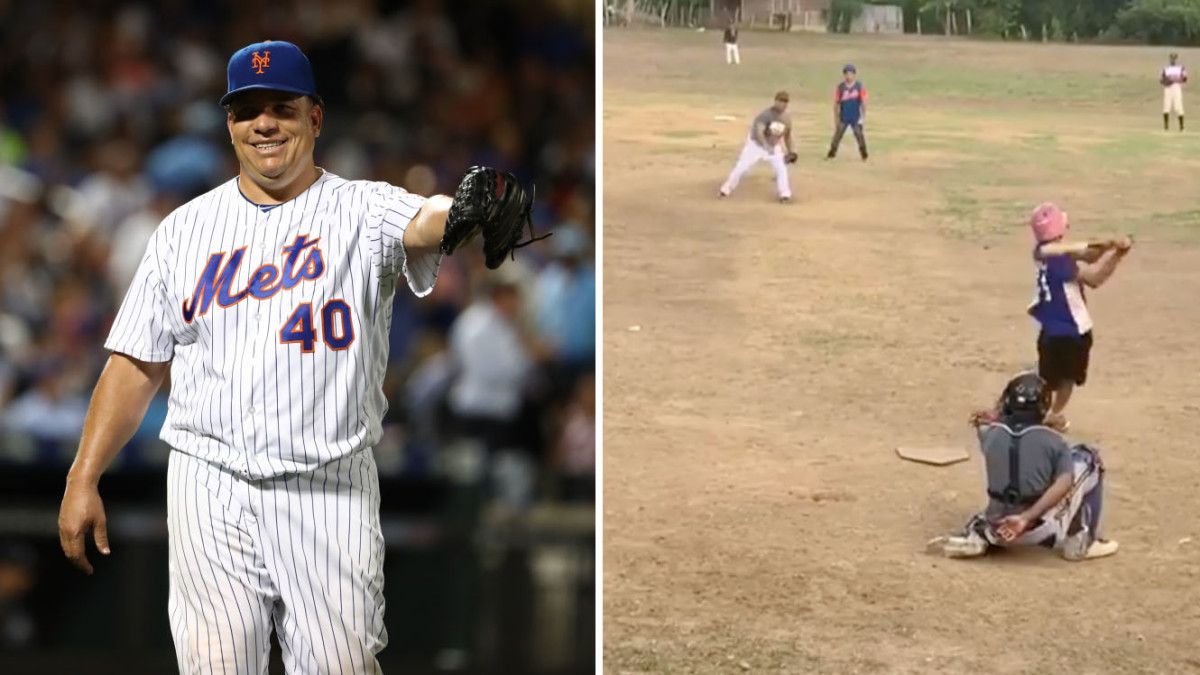 Bartolo Colon: MLB pitcher plays vs kids in Dominican (video