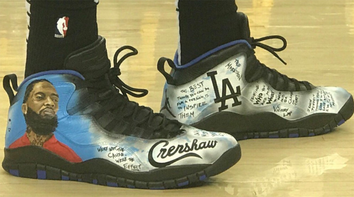 Montrezl Harrell honors Nipsey Hussle with custom sneakers in playoffs ...