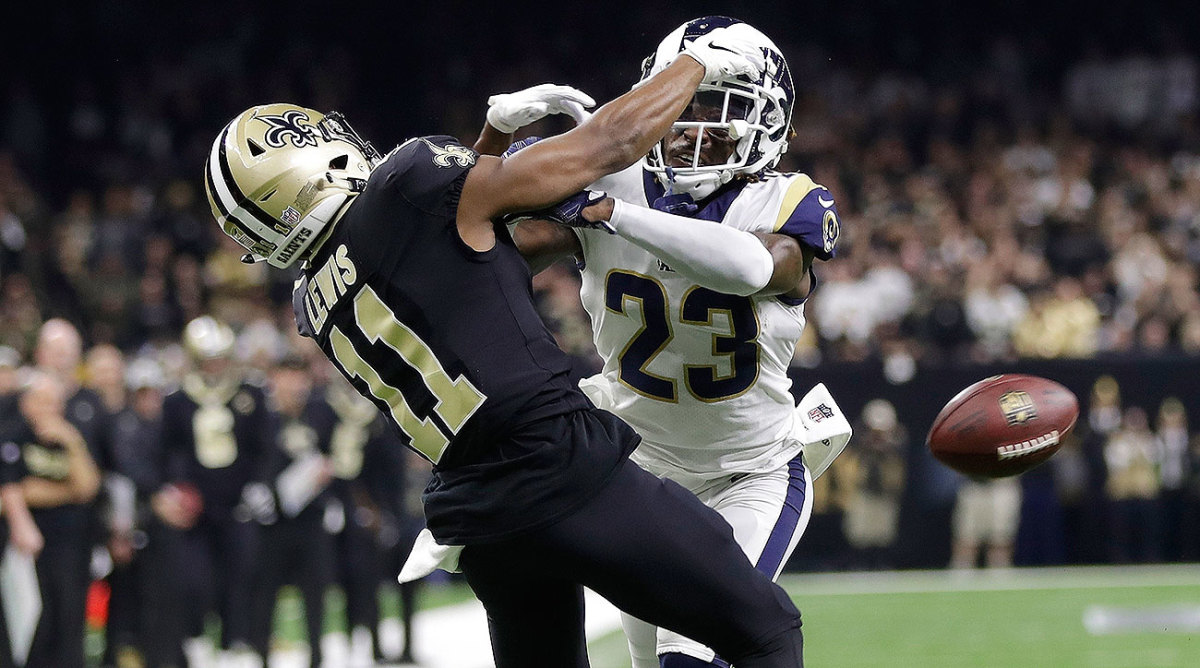 Even Robey-Coleman (23) later admitted what Saints coach Sean Payton (right) knew at the NFC title game: “Ah, hell yeah, that was P.I.”