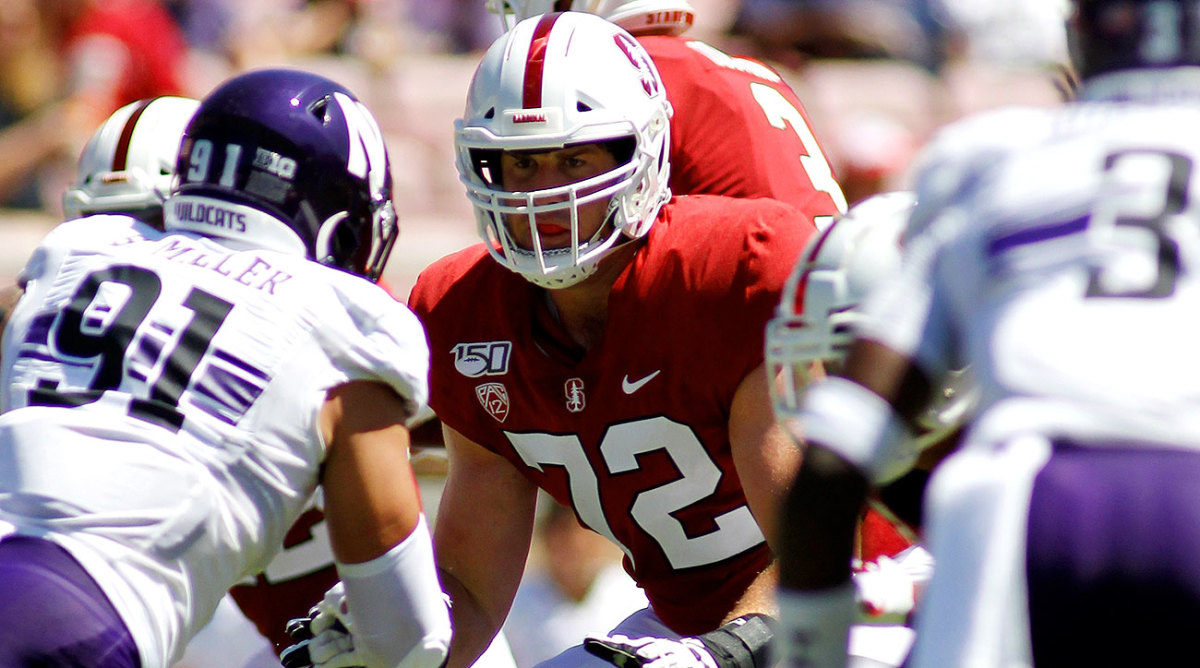 Walker Little started all 12 games at left tackle for the Cardinal last season.