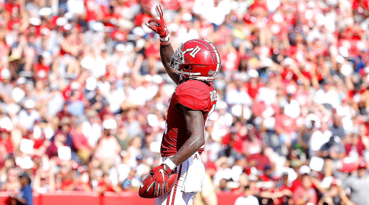 Henry Ruggs III scored a 75-yard touchdown against New Mexico State on Sept. 7.