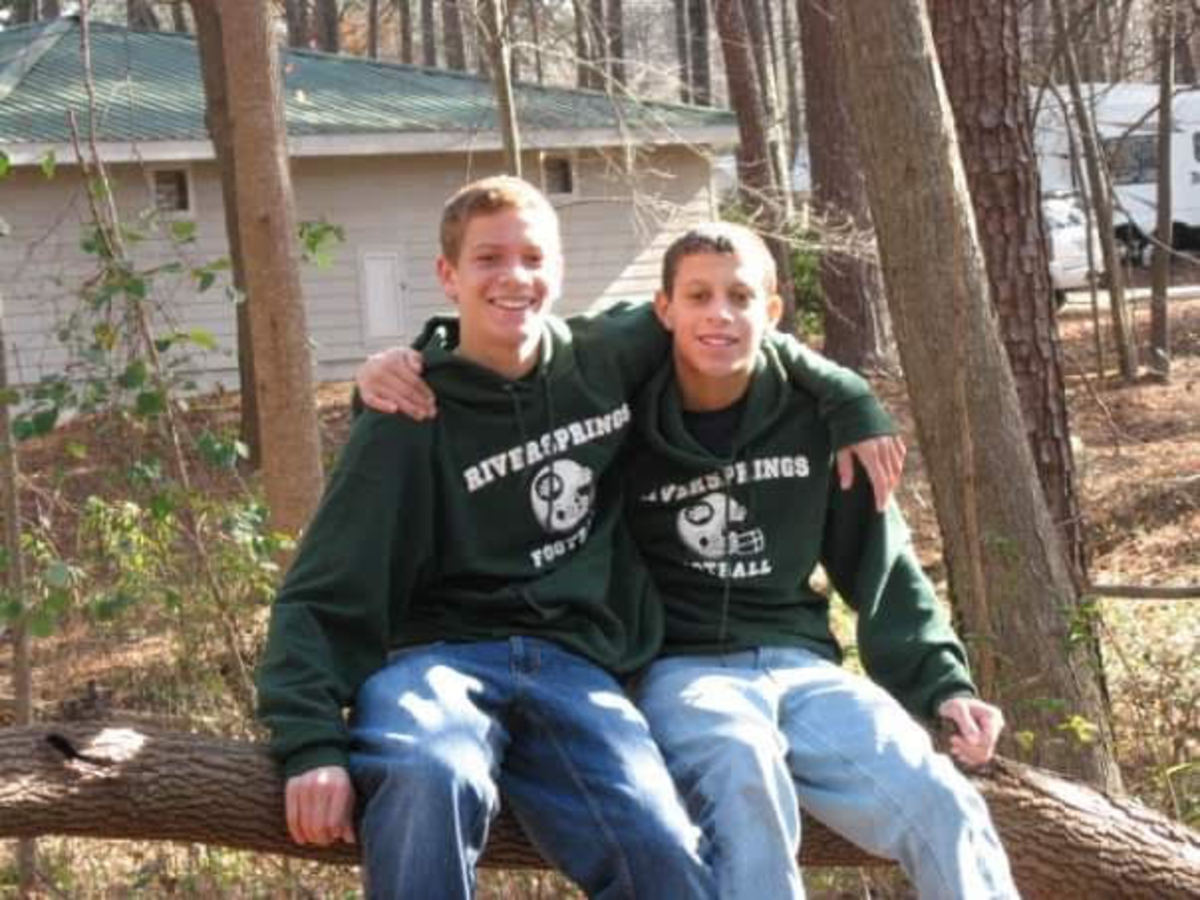 Jordan, on the left, and Feleipe Franks played football together until their college years.