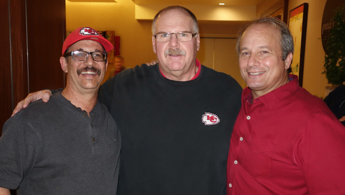 Reid with childhood friends Tony Stewart (left) and Ted Pallas (right).