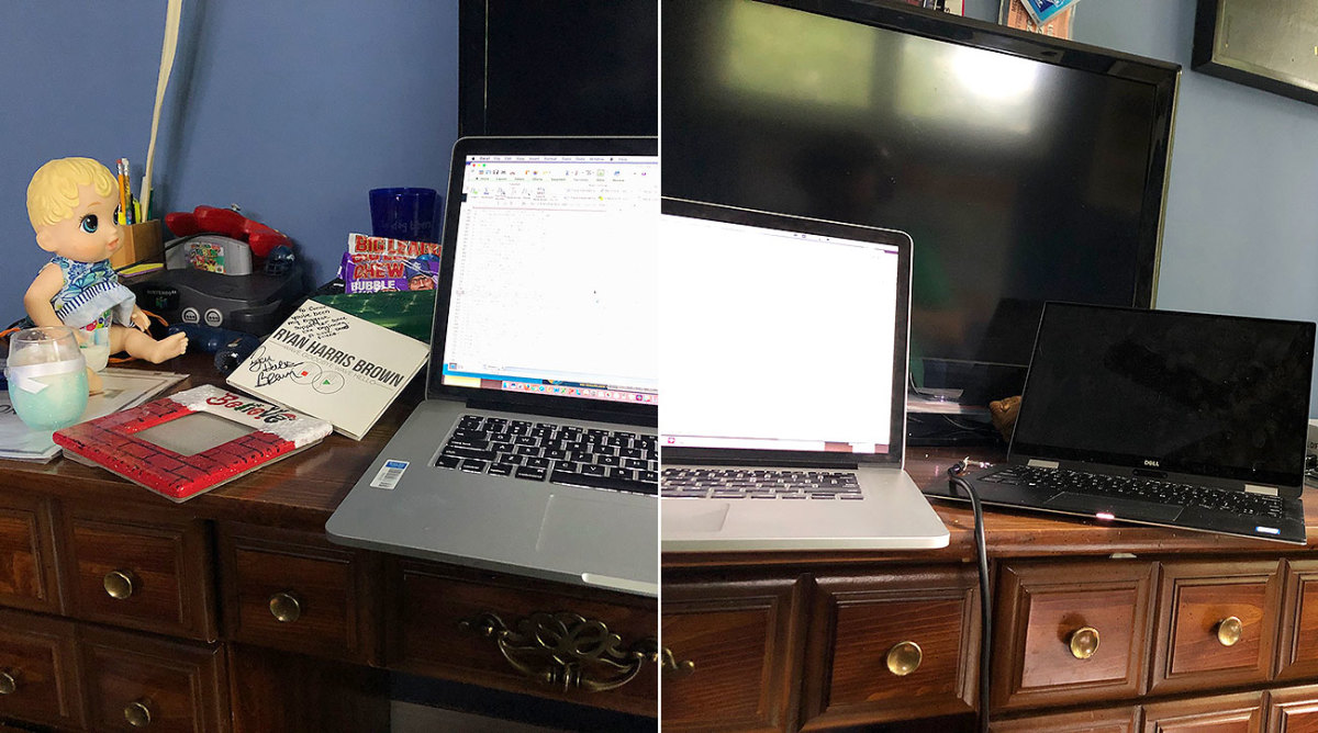 The author’s desk set-up as he prepares to peer into his crystal ball.