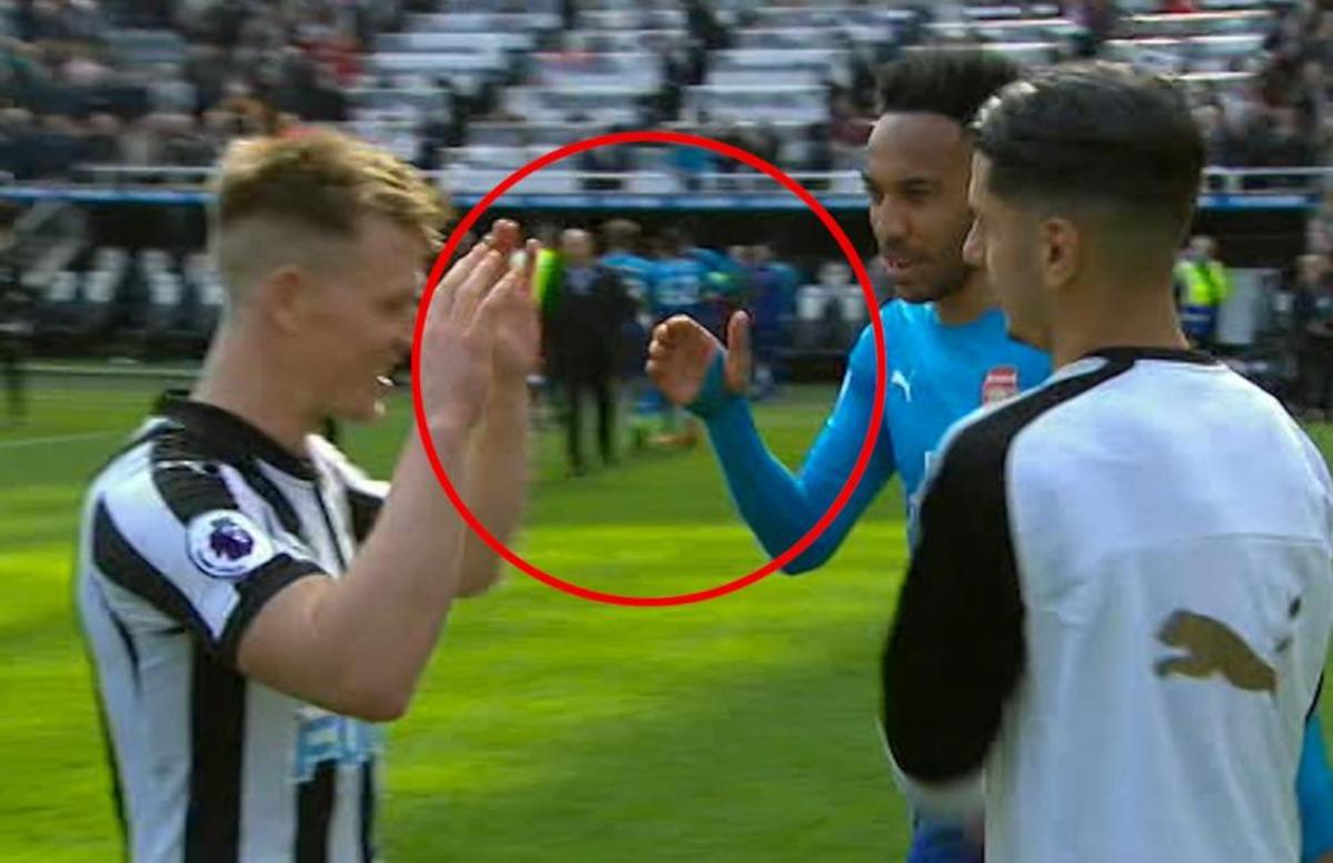  Matt Ritchie clearly looks towards Pierre-Emerick Aubameyang for a high-five