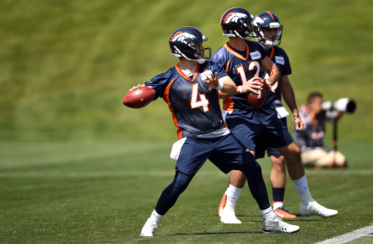 Case Keenum and Paxton Lynch, June 2018.