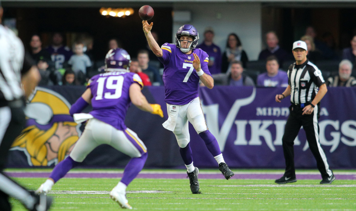 Keenum’s ability to create outside the pocket has added to his value for the Vikes. 
