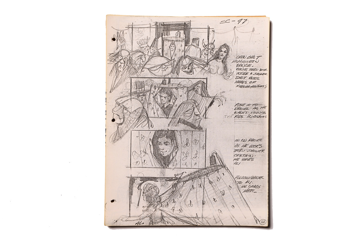 Storyboard: Halloween dance scene with Daniel's shower costume.