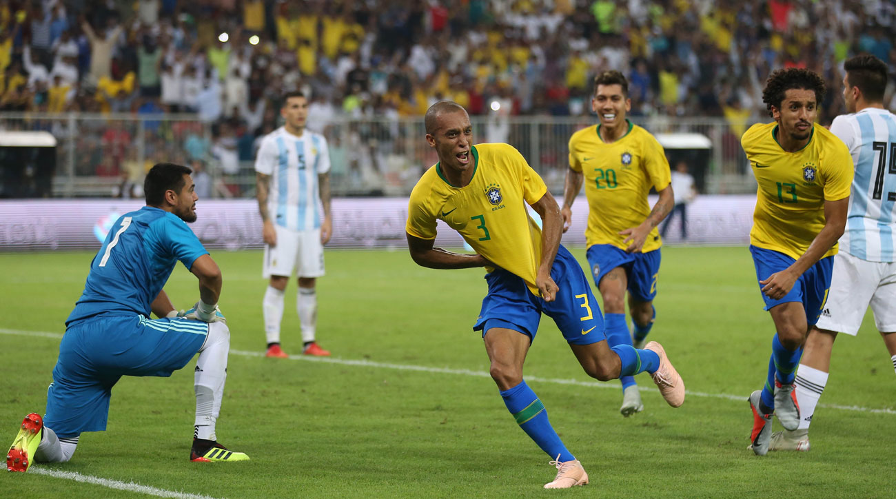 Brazil 1, Argentina 0: Miranda stoppage-time header wins ...