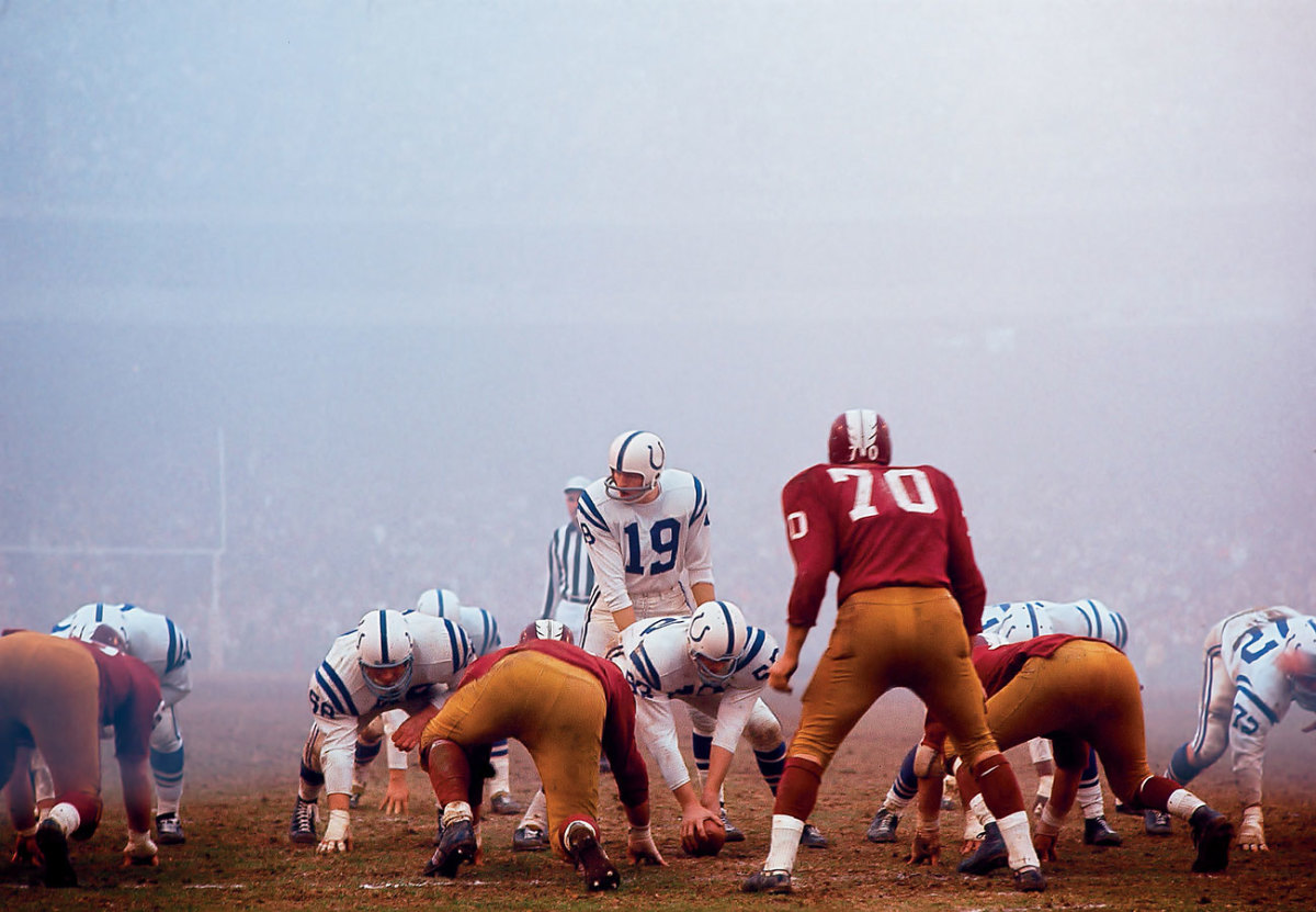 John Unitas, the ultimate field general, Baltimore vs. Washington, December 1964.