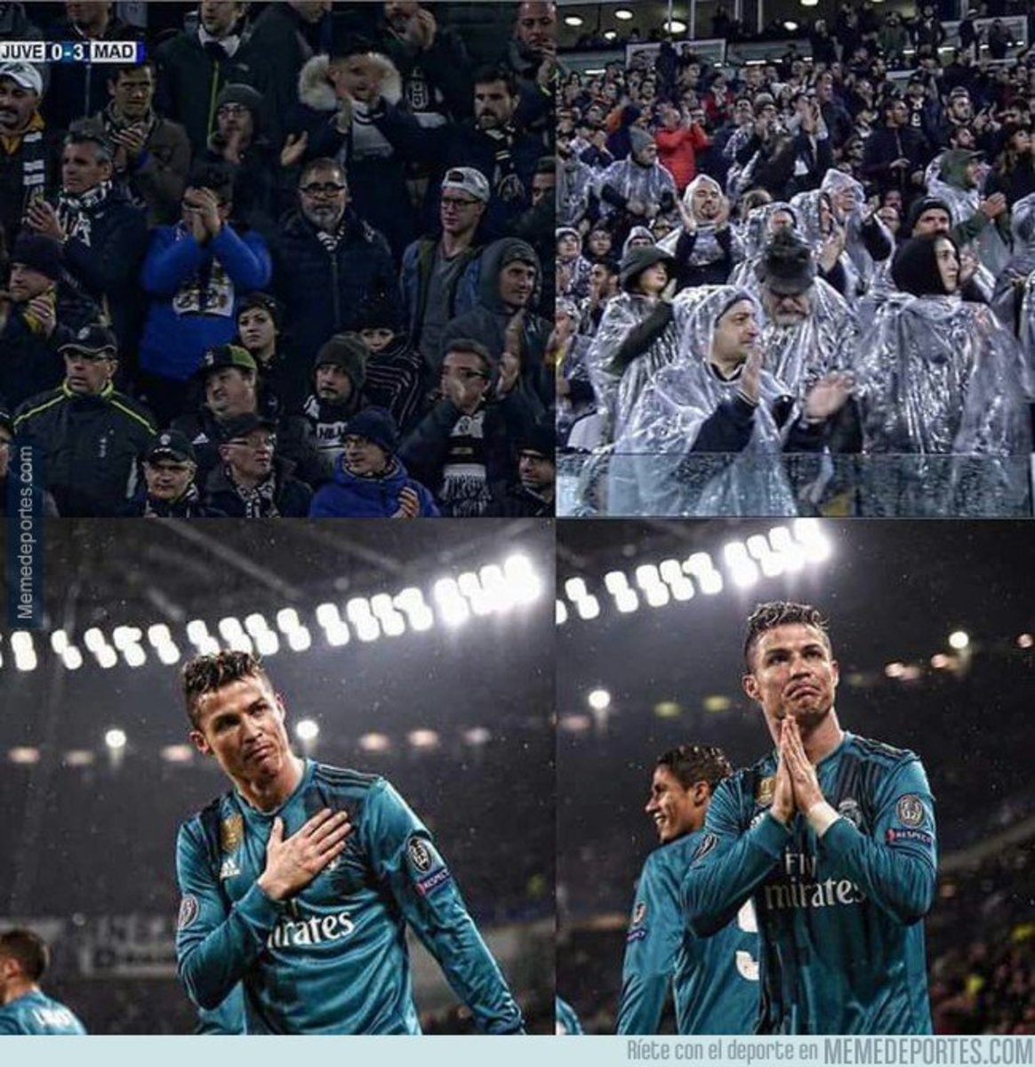 1028067 - Aficionados de la Juventus aplaudiendo a Cristiano Ronaldo