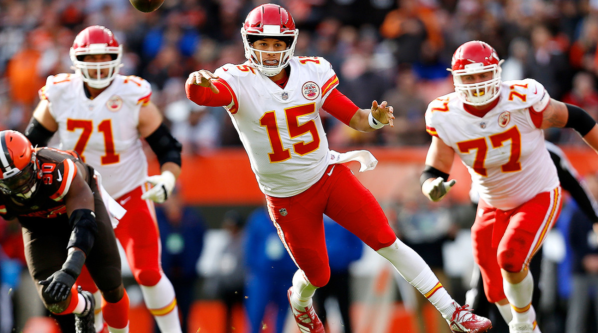 Patrick Mahomes set NFL records for most TD passes thrown through first three career games (10), most TD passes thrown through the first three games of a season (10) and the most TD passes thrown through first eight career games (22).