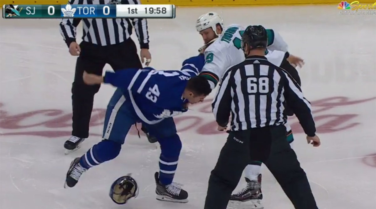 OUCH! Joe Thornton Gets His Beard RIPPED Off During Fight with Nazem Kadri  