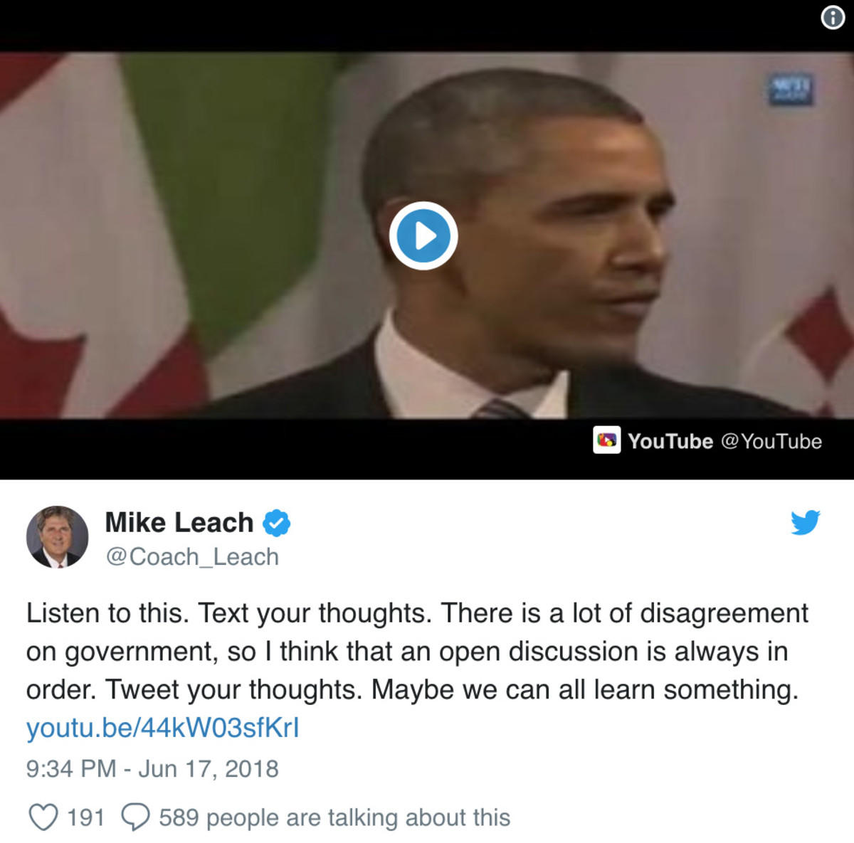 Mike Leach tweets fake Obama video Coach defends conspiracy clip Sports Illustrated