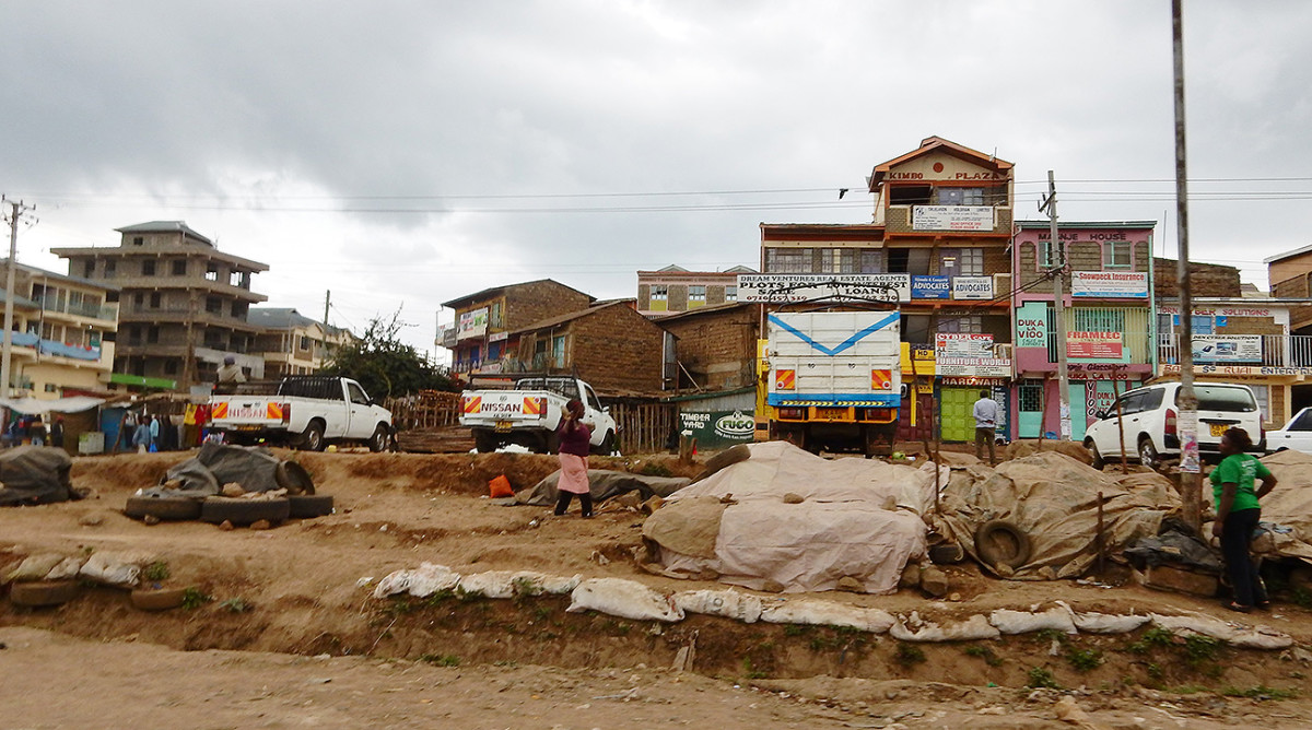 Some of the buildings that Andy and the rest of his crew passed on the road to Caring Hearts High School.