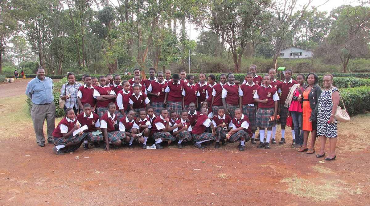 A group of Caring Hearts High School students.