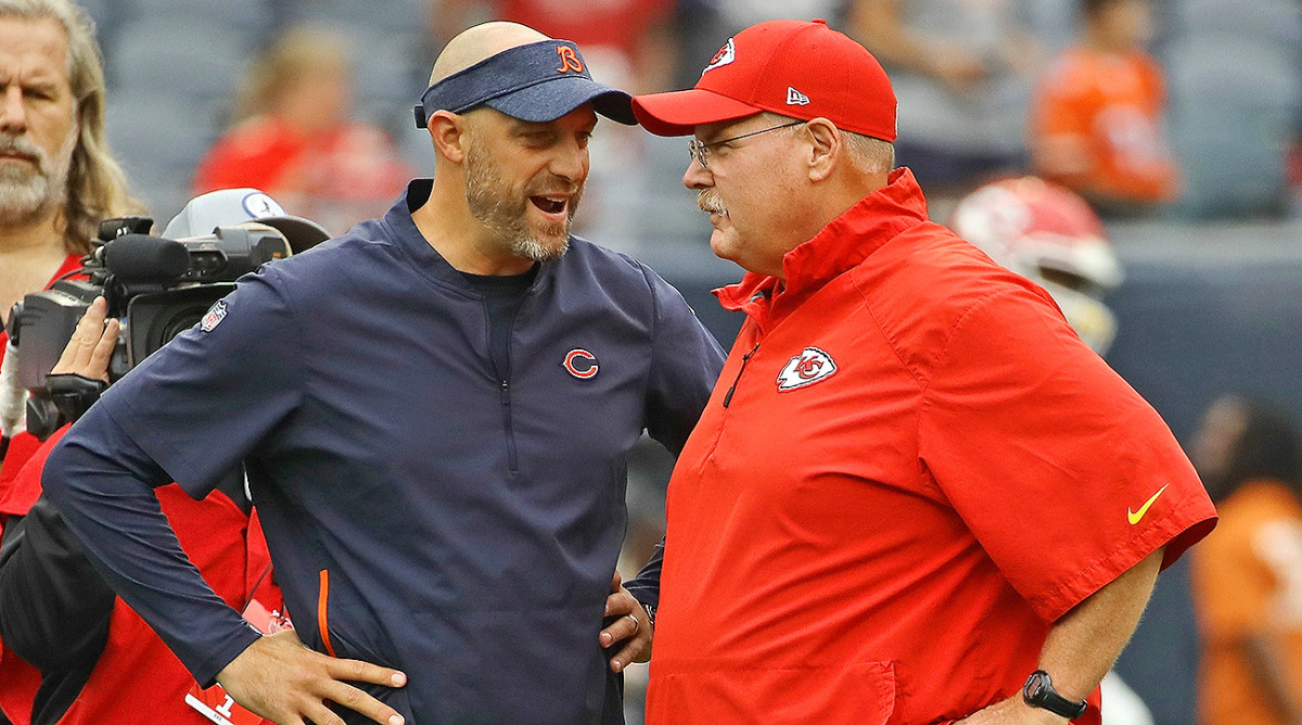 Matt Nagy also moved from Philadelphia to Kansas City with Andy Reid, working for two seasons as his offensive coordinator before being hired as the Bears head coach.