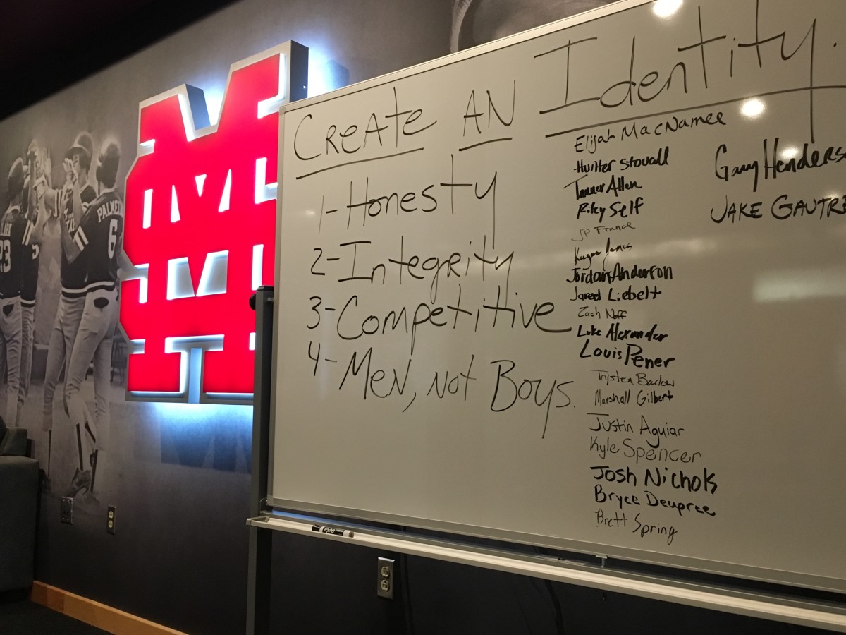 A message Mississippi State interim coach Gary Henderson scribbled on a whiteboard in February remains there. Each player and staff member signed their name to it.