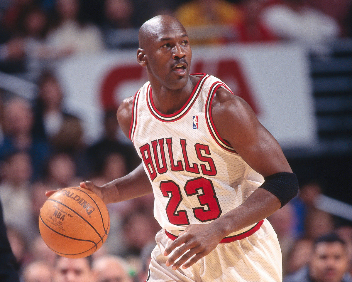 michael jordan wearing black jersey