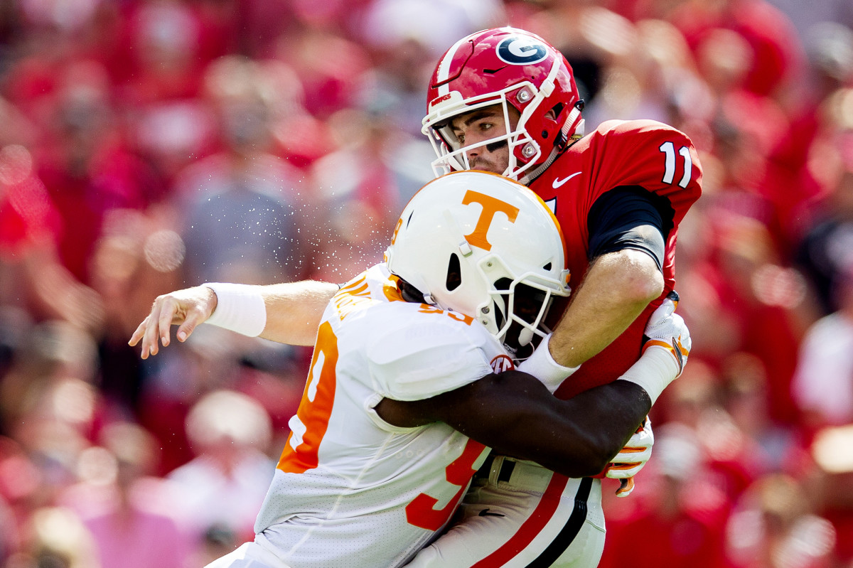 Tennessee's Jonathan Kongbo vs. Georgia QB Jake Fromm