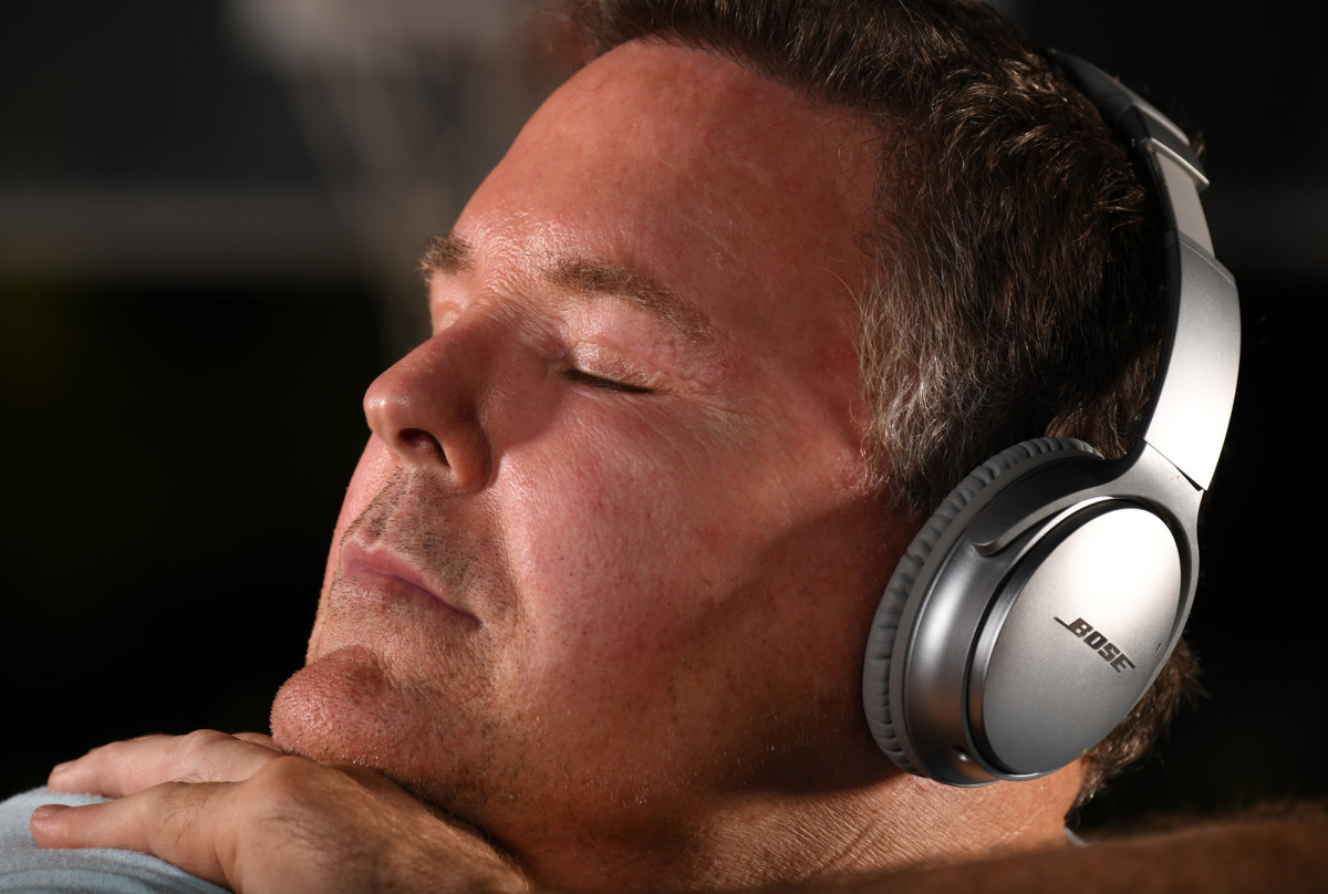 Music, from Mozart to new age, offers stress relief for Plummer, one of his many tools for settling his mind.