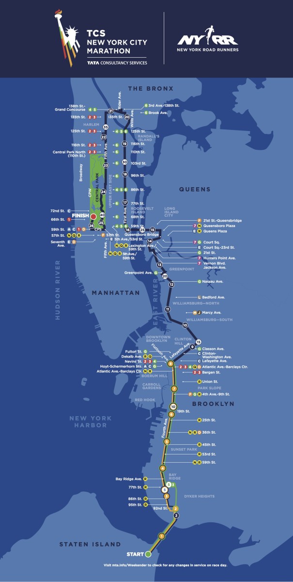 new york city marathon route